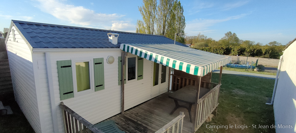 Terrasse couverte mobil-home bord de mer Saint Jean de Monts