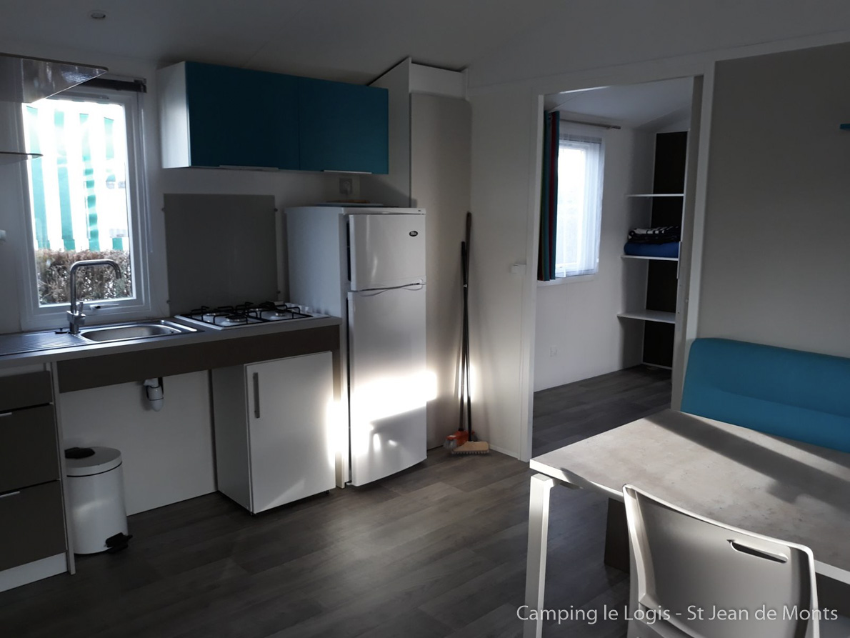 Le Coin Cuisine Mobil-home PMR pour personne avec handicap Camping Saint Jean de Monts 